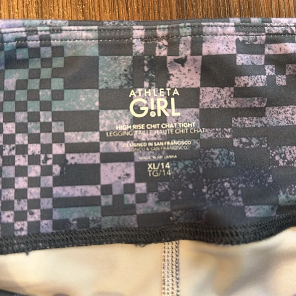 NWT Athleta Girl Printed Chit Chat High Rise Tight Legging - Picture 2 of 4